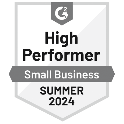 Gravity Software - G2 High Performer Small Business Badge Summer 2024